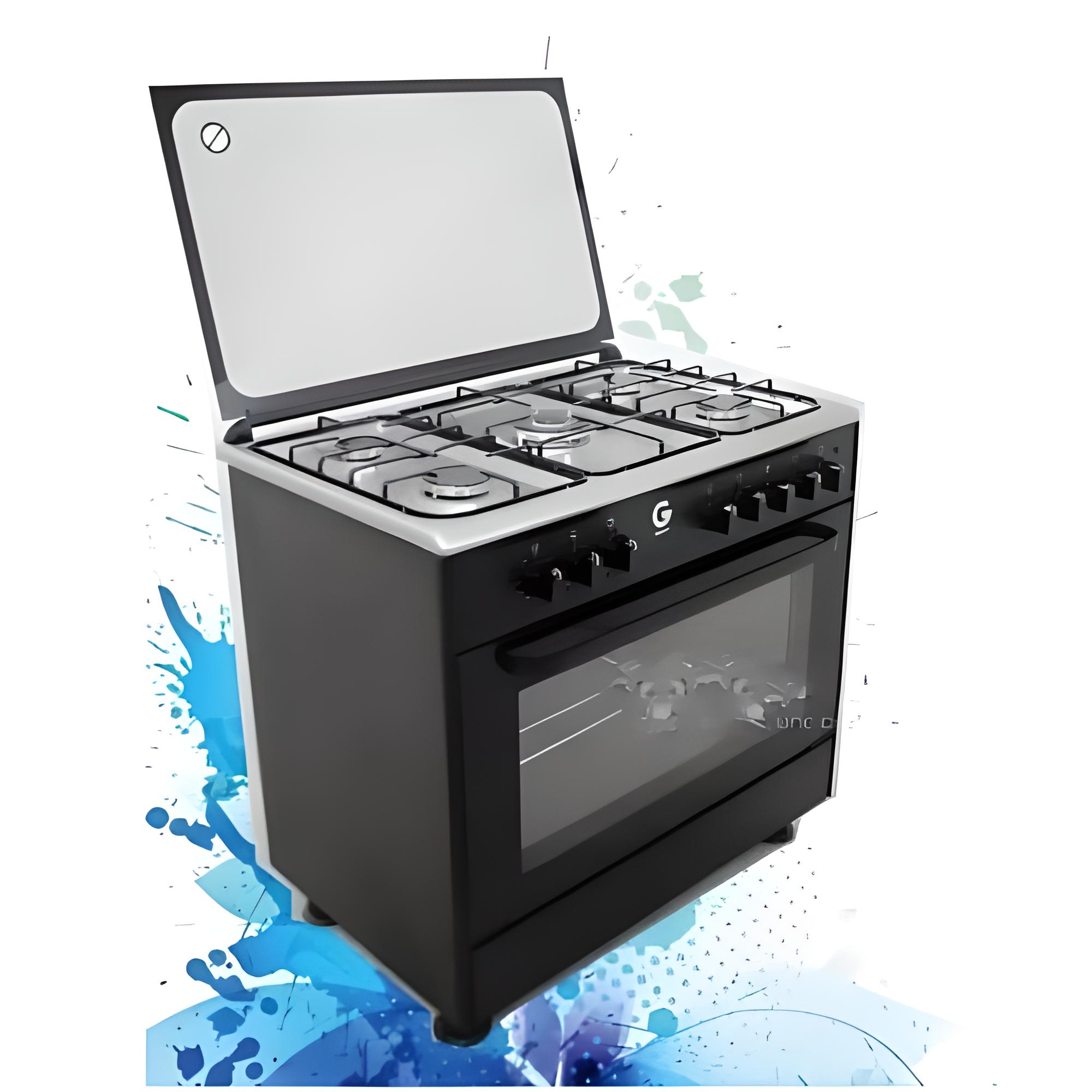 CUISINIERE GEHOT 5FEUX 90X60 NOIR FF9502GB2D