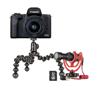 Canon EOS M50 Mark II Noir VLOGGER KiT + EF-M 15-45 mm IS STM Noir