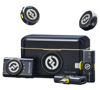 Hollyland Lark M2 Micro Cravate sans Fil (2TX+1RX) pour Camera, iPhone, Android, PC, 300 m Portée, Qualité Audio Hi-Fi, Réduction du Bruit,
